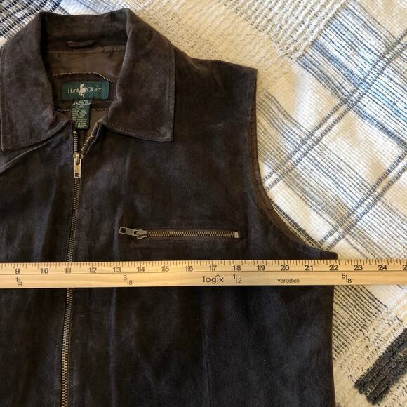 Hunt Club Mens Suede Vest Sz XL Tall Chocolate Brown Outdoor Classic - Picture 4 of 5